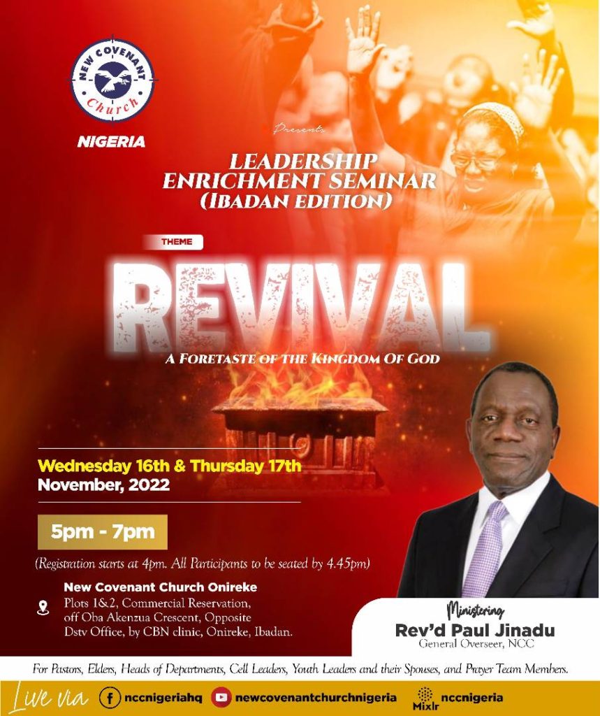 Leadership enrichment seminar 2022 Revival fortaste of the kingdom of God ( Ibadan Nov 16 17 2022